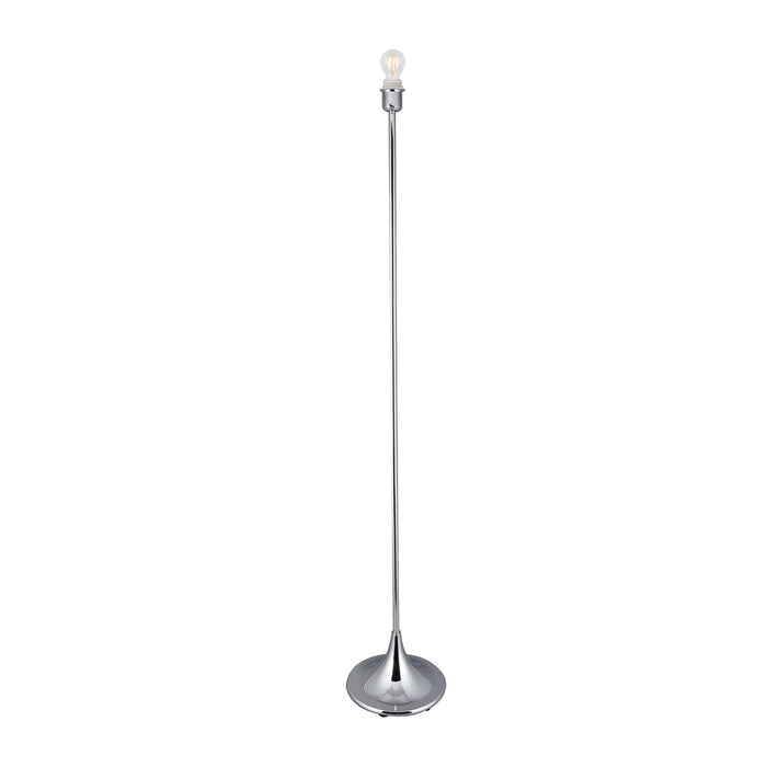 Deco Crowne Round Curved Base Floor Lamp Without Shade, Inline Switch, 1 Light E27 Polished Chrome • D0351