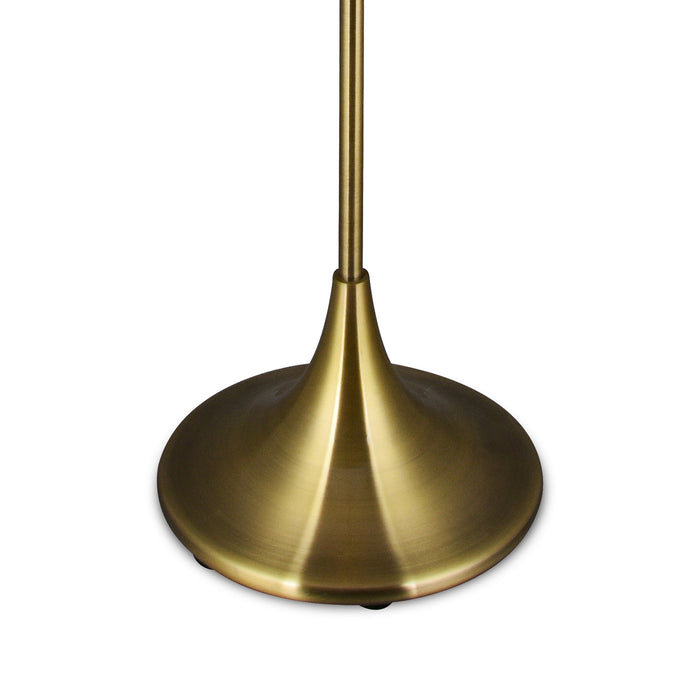 Deco Crowne Round Curved Base Floor Lamp Without Shade, Inline Switch, 1 Light E27 Antique Brass • D0352