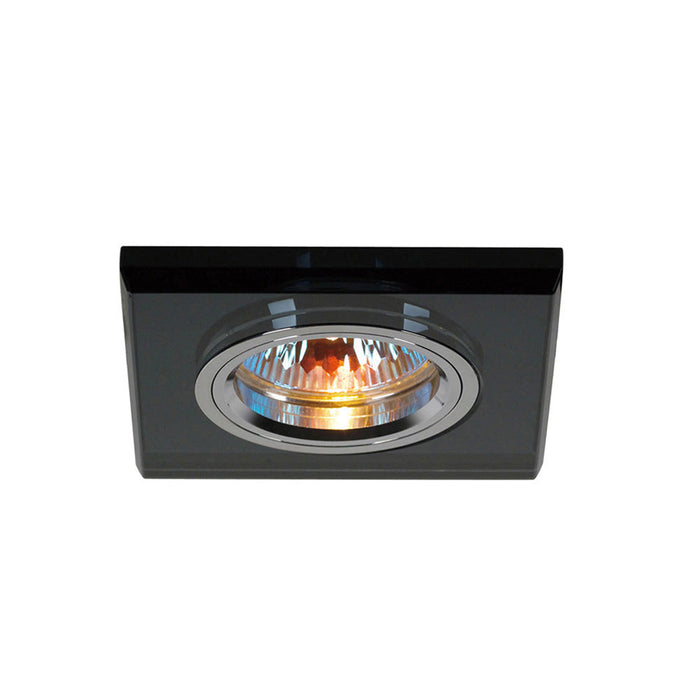Diyas Crystal Downlight Shallow Square Rim Only Black, IL30800 REQUIRED TO COMPLETE THE ITEM, Cut Out: 62mm • IL30817BL