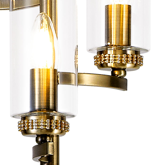 Regal Lighting SL-1959 3 Light Floor Lamp Antique Brass With Clear Glass