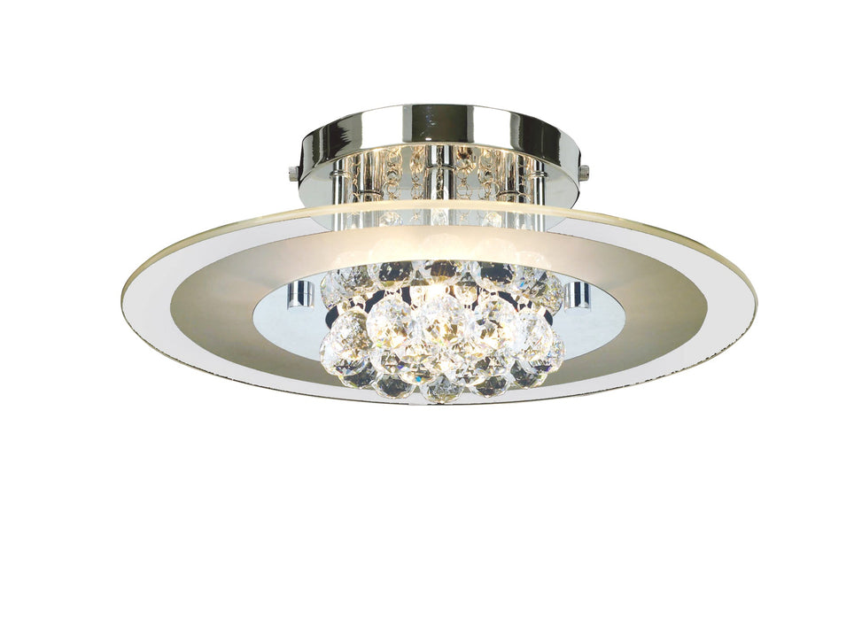 Diyas Delmar Ceiling Round 4 Light G9 Polished Chrome/Glass/Crystal • IL30021