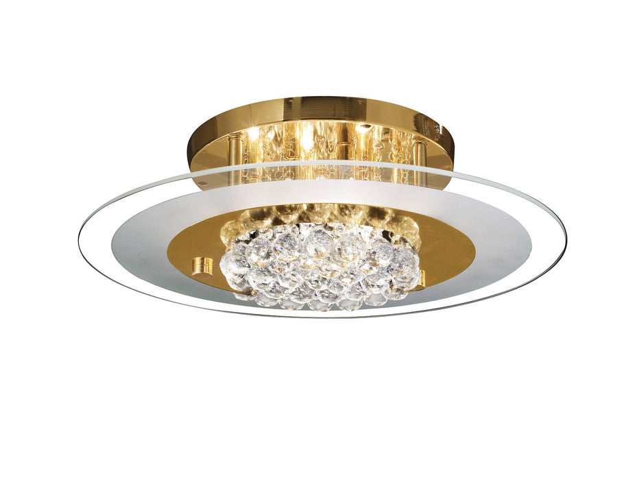 Diyas Delmar Flush Round 6 Light G9 French Gold/Glass/Crystal • IL32022