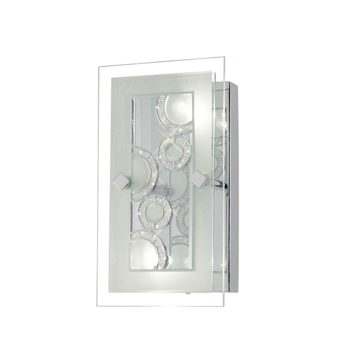 Diyas  Destello Wall Lamp/Ceiling Rectangle With Circle Pattern 2 Light G9 Polished Chrome/Crystal • IL30980