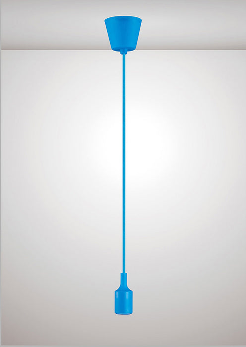 Deco Dreifa 1.5m Suspension Kit 1 Light Blue, 90mm Plastic Base and Silicon Lampholder Cover, E27 Max 60W (Maximum Load 2kg) • D0165