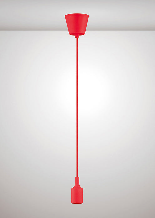 Deco Dreifa 1.5m Suspension Kit 1 Light Red,90mm Plastic Base and Silicon Lampholder Cover, E27 Max 60W (Maximum Load 2kg) • D0170