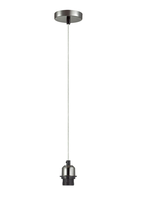 Deco Dreifa 1.5m Suspension Kit 1 Light Black Chrome/Clear Cable, E27 Max 60W (Maximum Load 2kg) • D0180