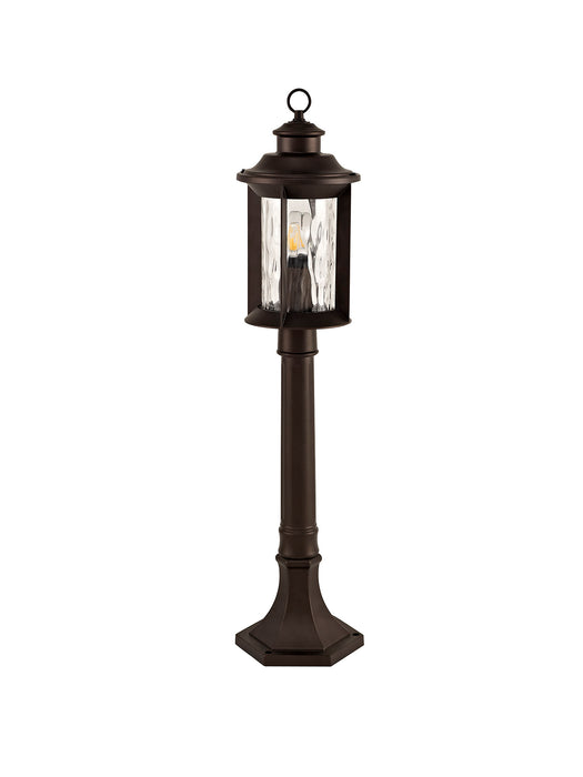 Regal Lighting SL-1862 1 Light Outdoor Post Light Antique Bronze With Clear Ripple Glass IP54