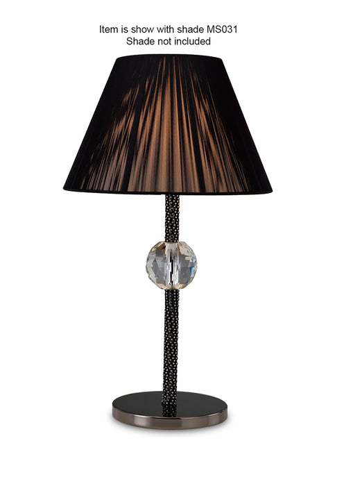 Diyas  Elena Table Lamp 1 Light E27 WITHOUT SHADE Black Chrome/Crystal • IL30590