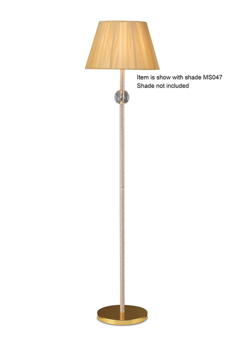 Diyas  Elena Floor Lamp WITHOUT SHADE 1 Light E27 Gold/Crystal • IL30620