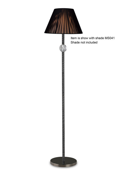 Diyas  Elena Floor Lamp Without Shade 1 Light E27 Black Chrome/Crystal • IL30690