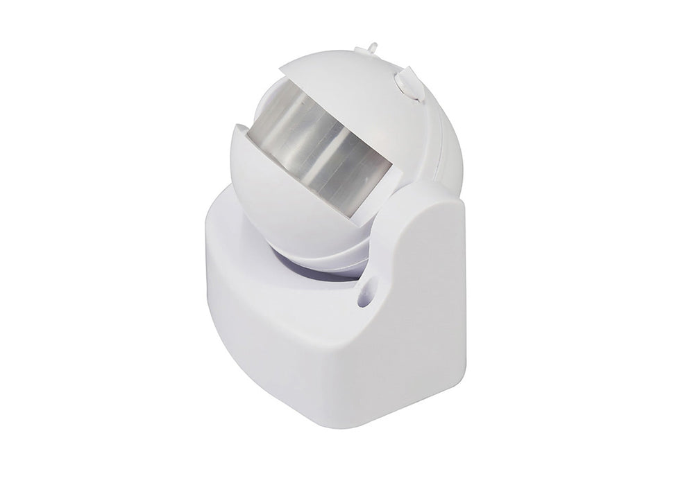Deco Espial Stand Alone IP44 12m 180 Deg PIR Motion Sensor With Adjustable Time And Lux Level White Finish • D0063