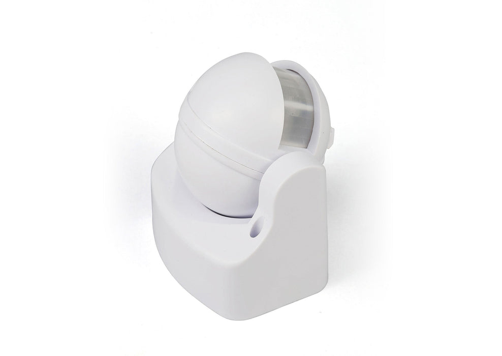Deco Espial Stand Alone IP44 12m 180 Deg PIR Motion Sensor With Adjustable Time And Lux Level White Finish • D0063