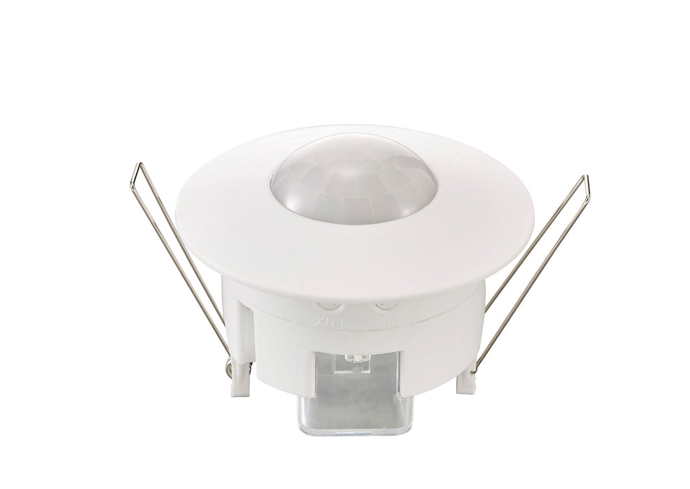 Deco Espial Flush Mounted IP20 6m PIR Detector 360 Deg With Adjustable Time And Lux Level White Finish • D0064