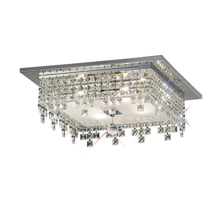 Diyas Esta Ceiling Square 4 Light G9 Polished Chrome/Glass/Crystal • IL30262