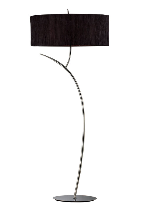 Mantra M1139/BS Eve Floor Lamp 2 Light E27, Polished Chrome With Black Oval Shade • M1139/BS