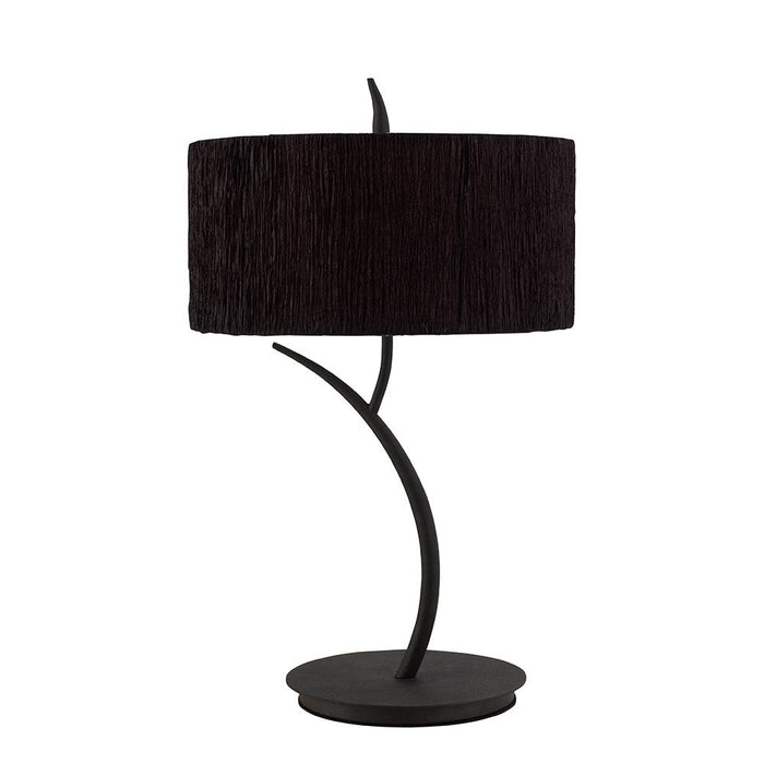 Mantra M1157/BS Eve Table Lamp 2 Light E27 Large, Anthracite With Black Round Shade • M1157/BS