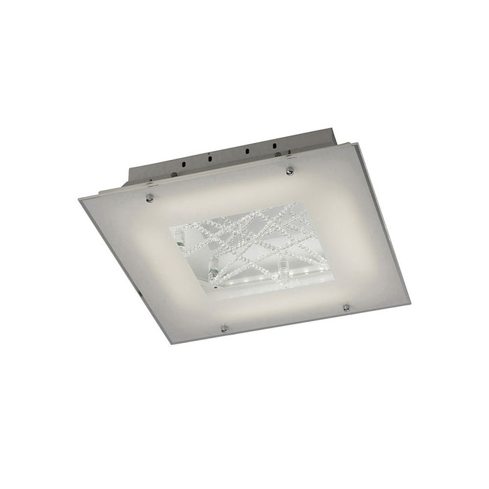 Diyas Felix Square Ceiling 16W LED 3600K Polished Chrome/Crystal, 3yrs Warranty • IL80050