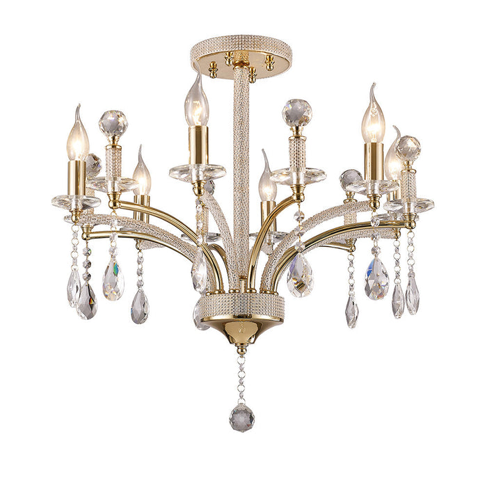 Diyas Fiore Pendant 6 Light E14 French Gold/Crystal • IL32366