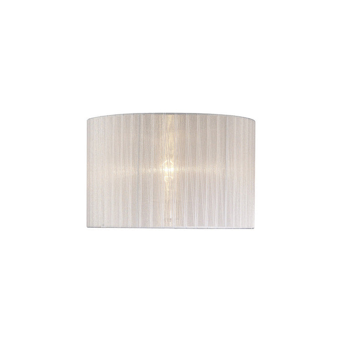 Diyas Florence Round Organza Shade White 360mm x 230mm, Suitable For Table Lamp • ILS31534