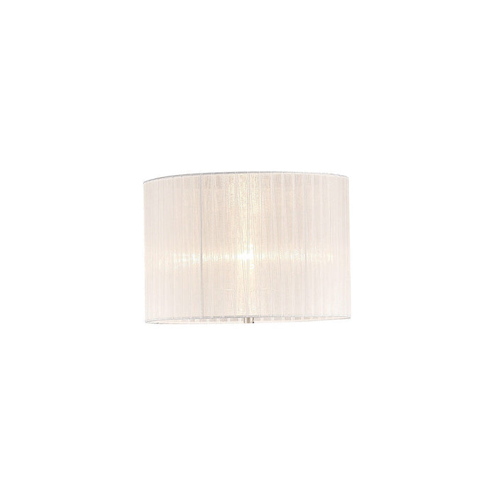 Diyas Florence Round Organza Shade White 380mm x 260mm, Suitable For Floor Lamp • ILS31535