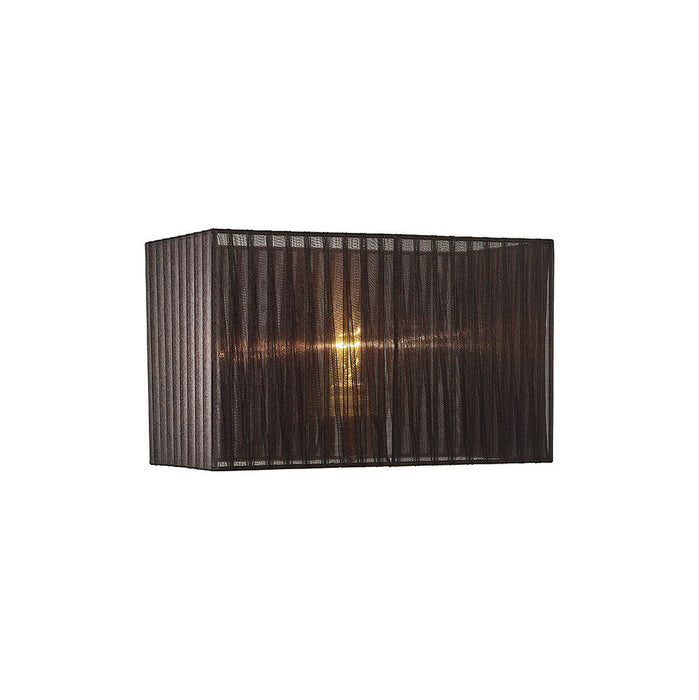 Diyas Florence Rectangle Organza Shade, 380x190x230mm, Black, For Table Lamp • ILS31726