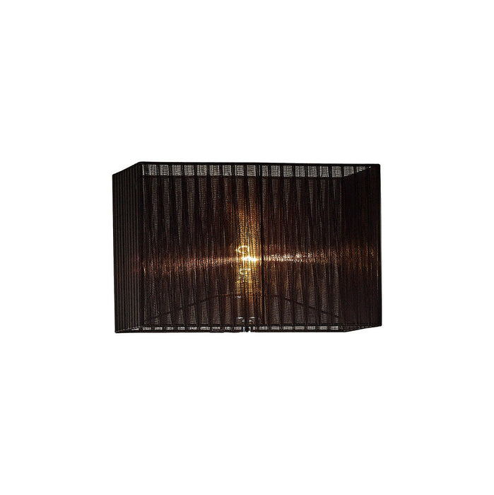 Diyas Florence Rectangle Organza Shade,  400x210x260mm, Black, For Floor Lamp • ILS31727