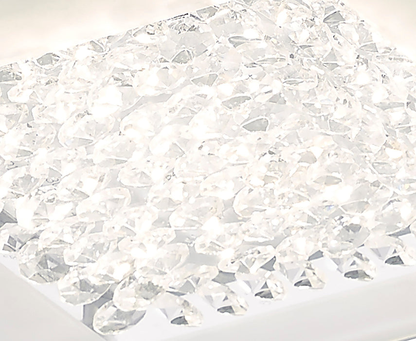 Deco Gina Ceiling, 280mm Square, 12W 960lm LED 4000K Polished Chrome/Crystal • D0069