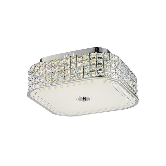 Diyas Hawthorne Square Ceiling 30W 1450lm LED 4000K Polished Chrome/Crystal, 3yrs Warranty • IL80023