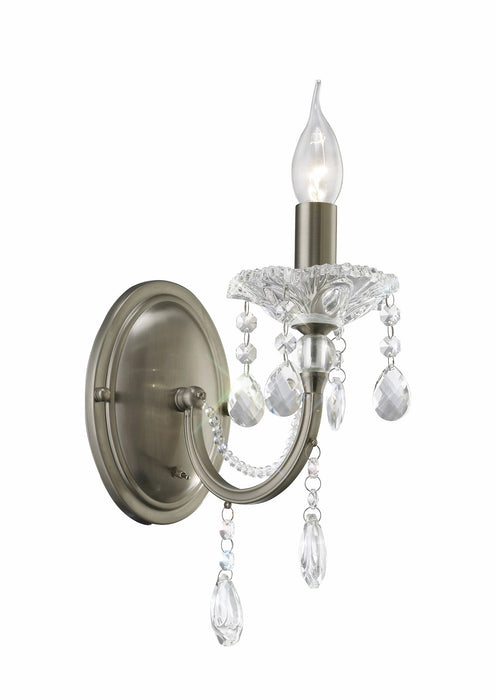 Diyas Leana Wall Lamp Switched 1 Light E14 Satin Nickel/Crystal • IL32081