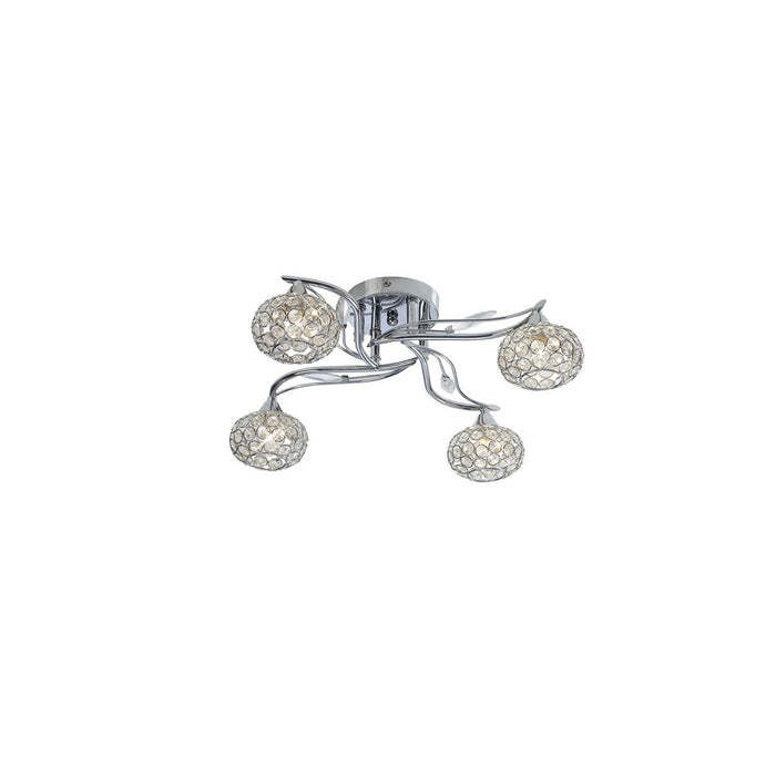 Diyas Leimo Ceiling 4 Light G9 Polished Chrome/Crystal • IL30954