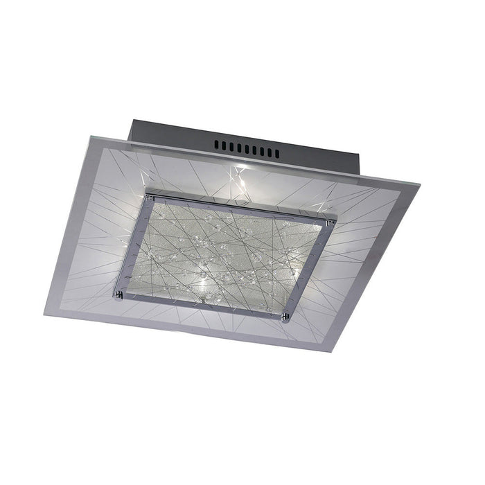 Diyas IL31310 Lindon Ceiling Square 6 Light Polished Chrome/Glass/Crystal • IL31310