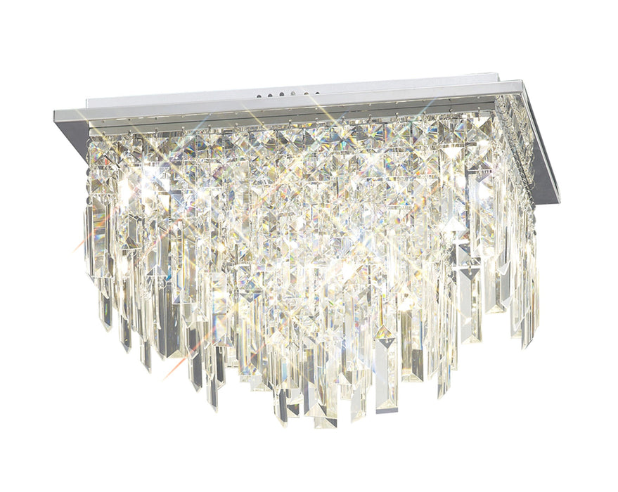 Diyas Maddison Ceiling Square 6 Light G9 Polished Chrome/Crystal • IL30252