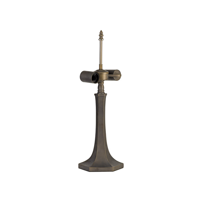 Regal Lighting SL-2014 2 Light Octagonal Tiffany Table Lamp Base Only Aged Antique Brass 52.5cm