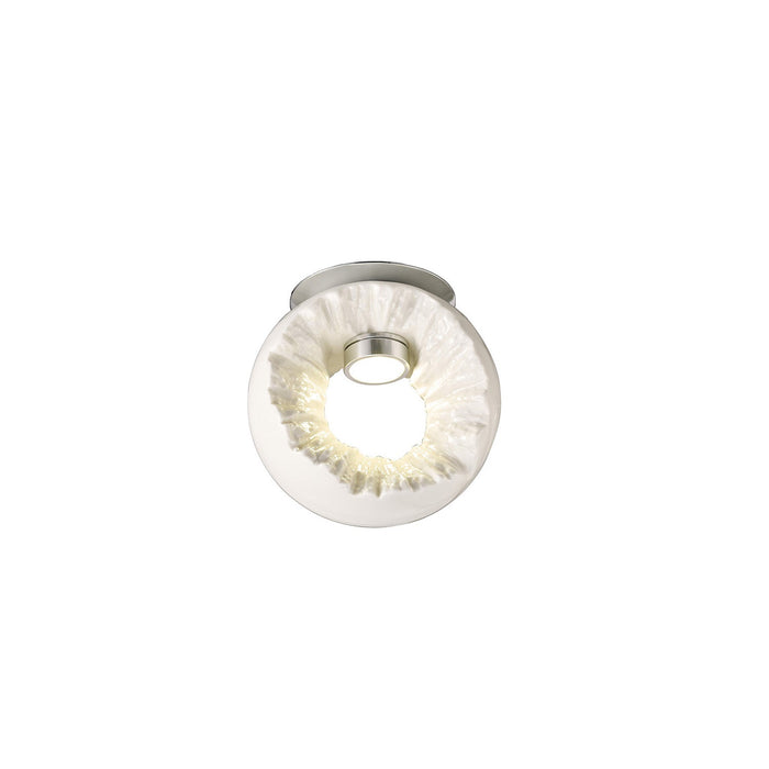 Diyas Salvio Ceramic Ceiling Round Sculpture 1 x 3W LED Chrome/White, Cut Out: 60mm, 3yrs Warranty • IL80061
