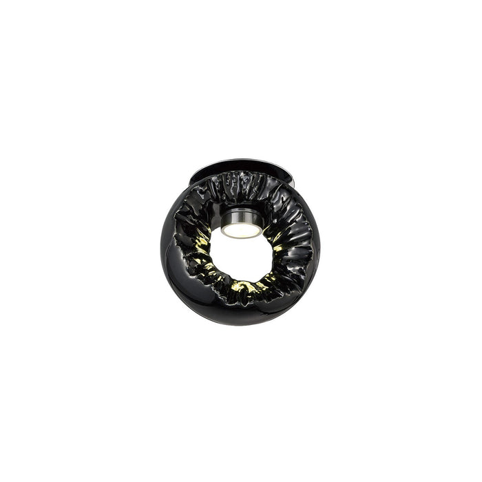 Diyas Salvio Ceramic Ceiling Round Sculpture 1 x 3W LED Chrome/Black, Cut Out: 60mm, 3yrs Warranty • IL80062