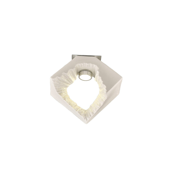 Diyas Salvio Ceramic Ceiling Square Sculpture 1 x 3W LED Chrome/White, Cut Out: 60mm, 3yrs Warranty • IL80063