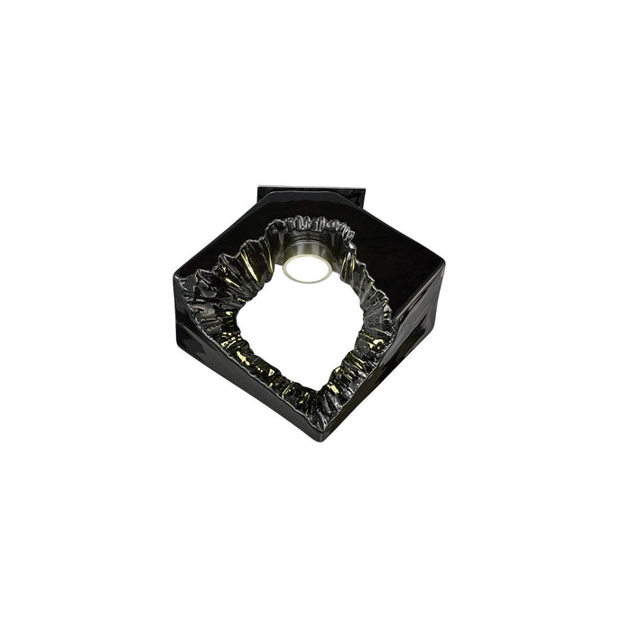 Diyas Salvio Ceramic Ceiling Square Sculpture 1 x 3W LED Chrome/Black, Cut Out: 60mm, 3yrs Warranty • IL80064