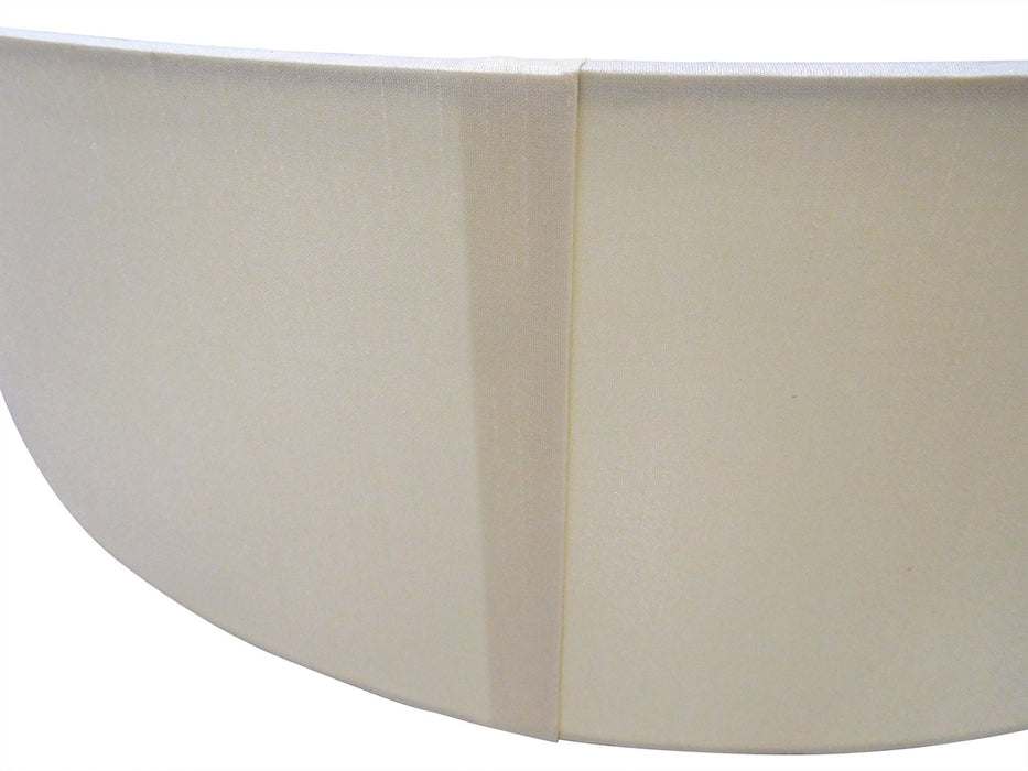 Deco Serena Round Cylinder, 450 x 150mm Faux Silk Fabric Shade, Ivory Pearl/White Laminate • D0310
