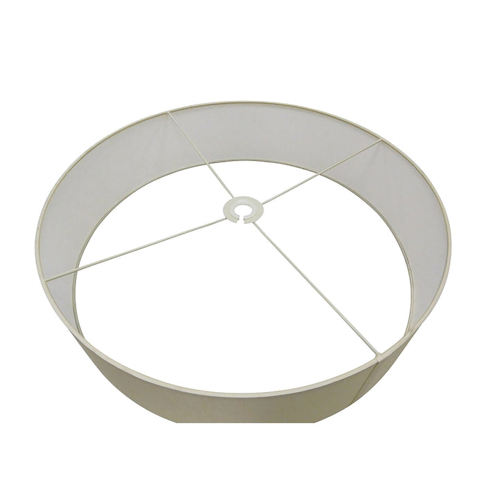 Deco Serena Round Cylinder, 600 x 150mm Faux Silk Fabric Shade, Ivory Pearl/White Laminate • D0311