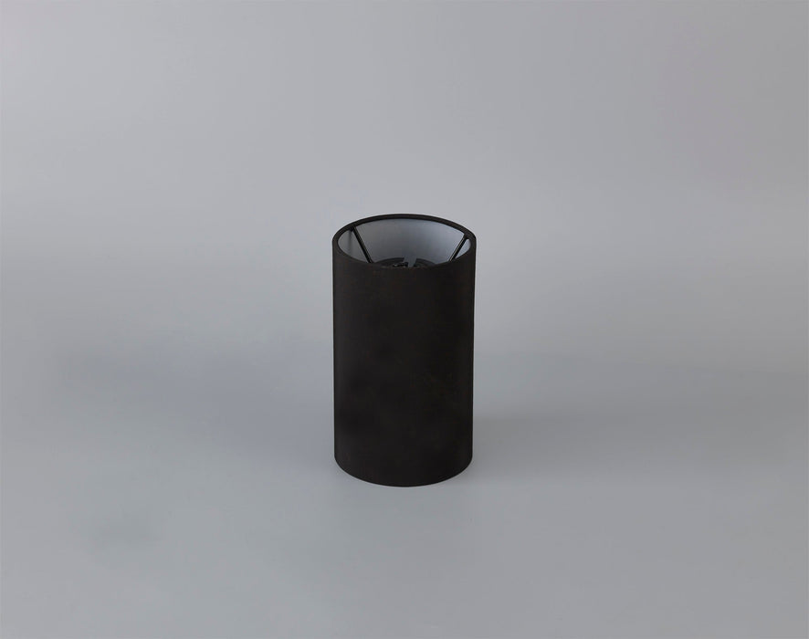 Deco Serena Round Cylinder, 120 x 200mm Faux Silk Fabric Shade, Black • D0569
