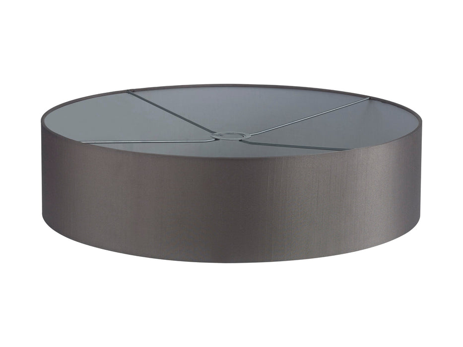 Deco Serena Round Cylinder, 600 x 150mm Faux Silk Fabric Shade, Grey • D0577