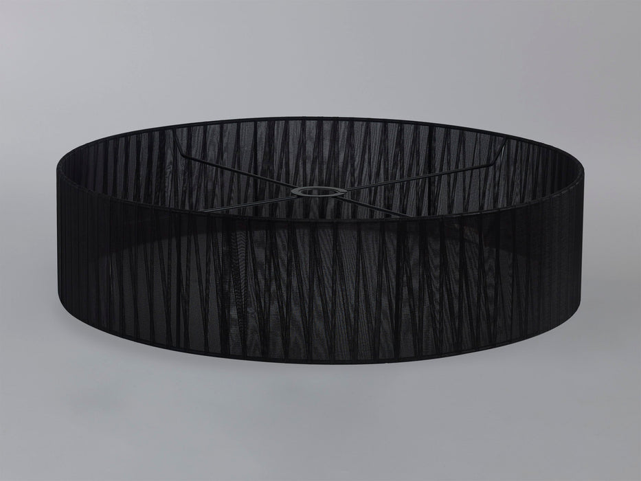 Deco Serena Round Cylinder, 600 x 150mm Organza Shade, Black • D0609