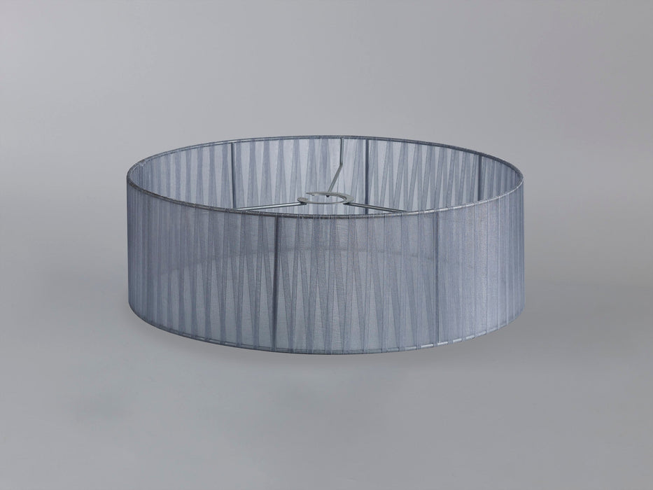 Deco Serena Round Cylinder, 450 x 150mm Organza Shade, Grey • D0612