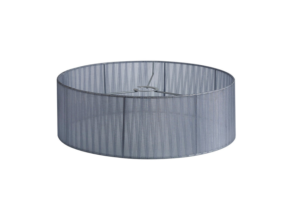Deco Serena Round Cylinder, 450 x 150mm Organza Shade, Grey • D0612