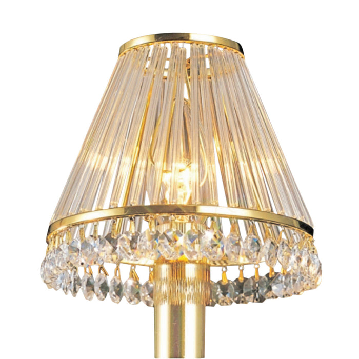 Diyas Crystal Clip-On Shade With Clear Glass Rods French Gold/Crystal • IL30200