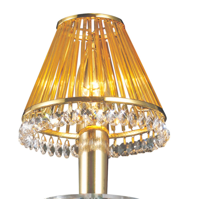 Diyas Crystal Clip-On Shade With Amber Glass Rods French Gold/Crystal • IL30500