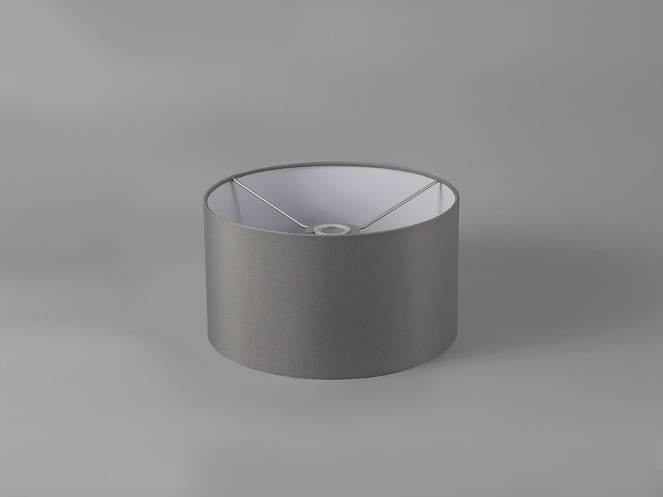 Deco Sigma Round Cylinder, 300 x 170mm Faux Silk Fabric Shade, Grey/White Laminate • D0054