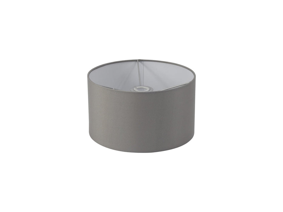 Deco Sigma Round Cylinder, 300 x 170mm Faux Silk Fabric Shade, Grey/White Laminate • D0054