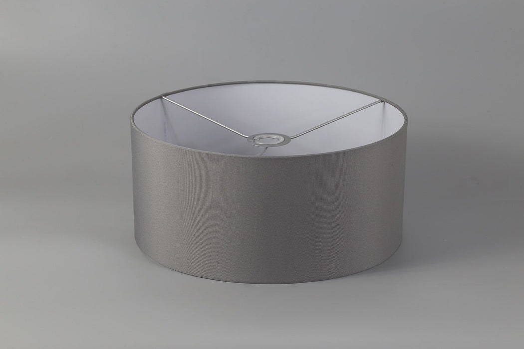 Deco Sigma Round Cylinder, 400 x 180mm Faux Silk Fabric Shade, Grey/White Laminate • D0055