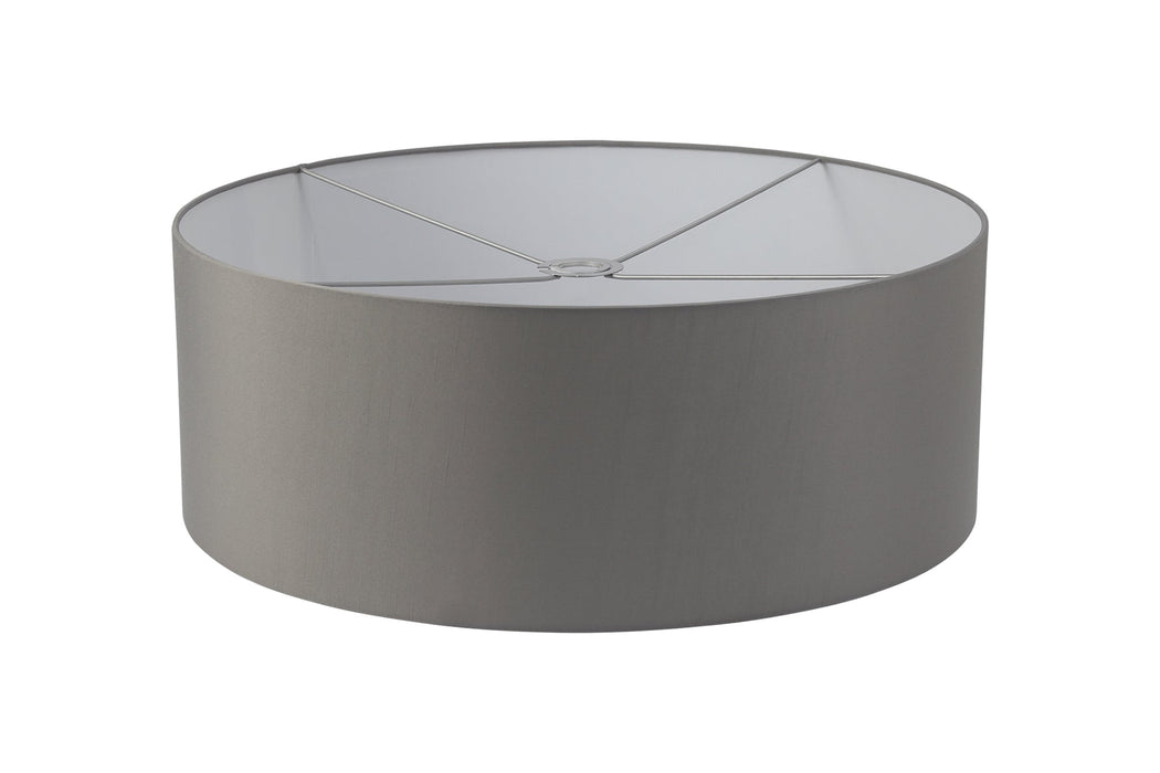 Deco Sigma Round Cylinder, 600 x 220mm Faux Silk Fabric Shade, Grey/White Laminate • D0057